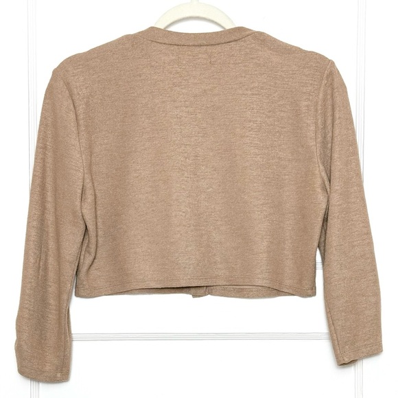 REFORMATION Recycled Knit Ruched 3/4 Sleeve Button Up Cropped Cardigan Sweater M - Picture 6 of 10